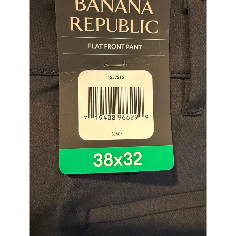 NWT Banana Republic Mens Core Temp Chino Pants 38x32 Black Slim Tapered Gorpcore